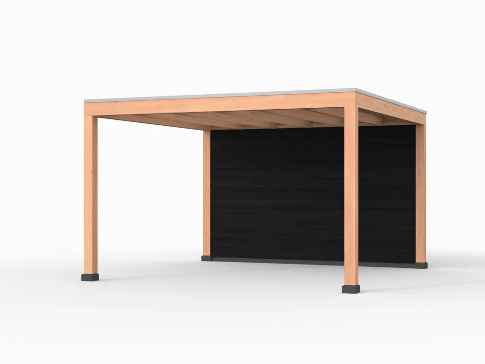 Flitsaanbieding Douglas overkapping, 400 x 400, met achterwand, Westwood Elegant zwart