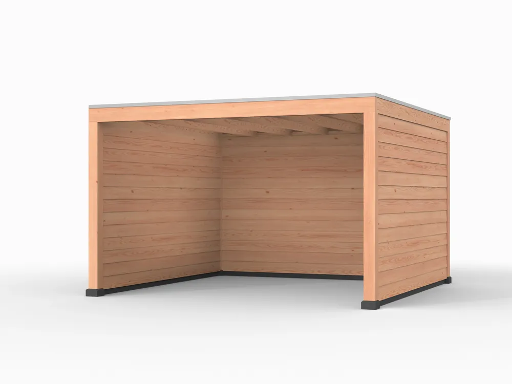 Speciale Aanbieding Douglas overkapping, 400 x 400, met achterwand en twee zijwanden, Westwood Elegant