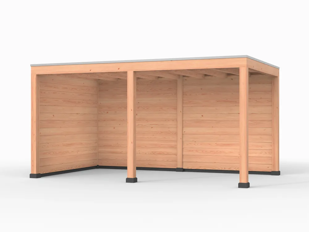 Exclusieve Aanbieding Douglas overkapping, 500 x 300, met achterwand en zijwand, Westwood Elegant