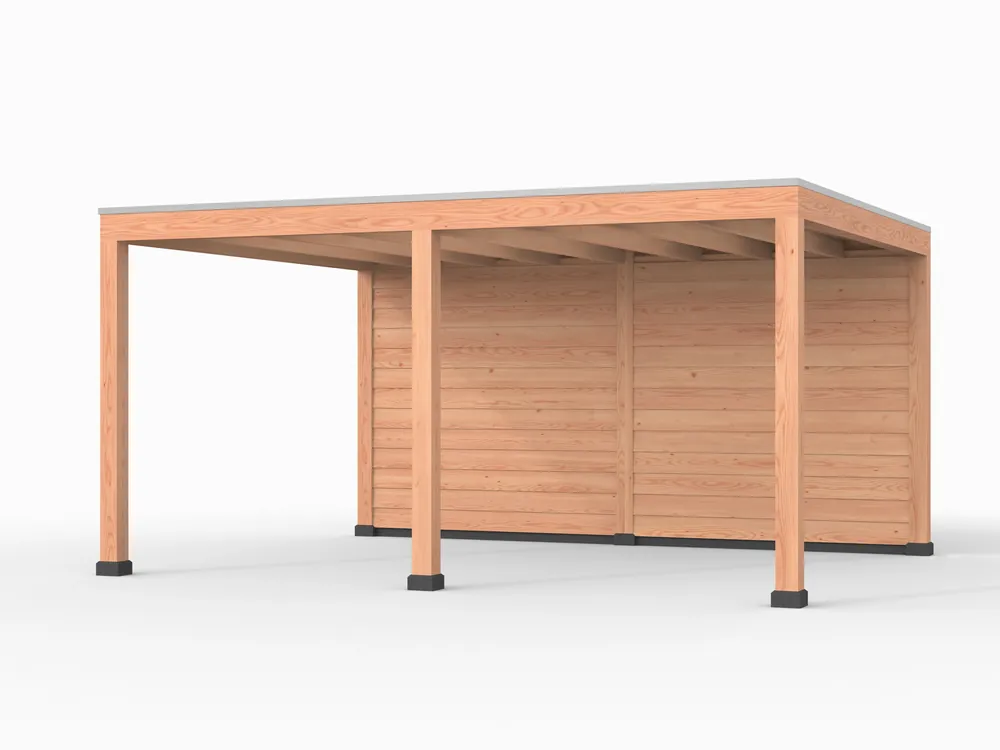 Laatste Versie Douglas overkapping, 500 x 400, met achterwand, Westwood Elegant