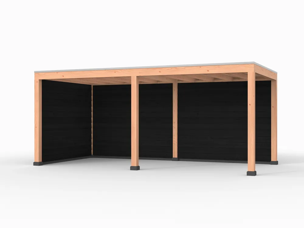 Douglas overkapping, 600 x 300, met achterwand en zijwand, Westwood Elegant zwart Koop Online