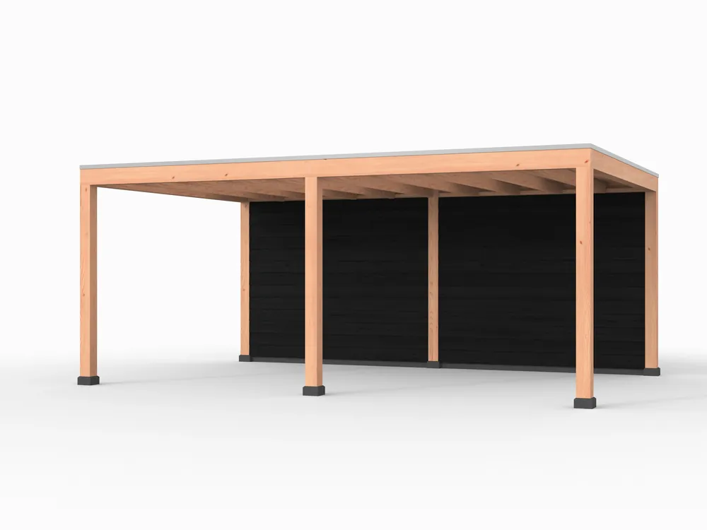 Douglas overkapping, 600 x 400, met achterwand, Westwood Elegant zwart Seizoensaanbieding