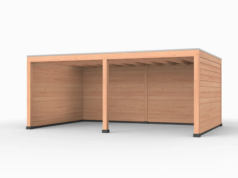 Douglas overkapping, 600 x 400, met achterwand en twee zijwanden, Westwood Elegant Dagaanbieding