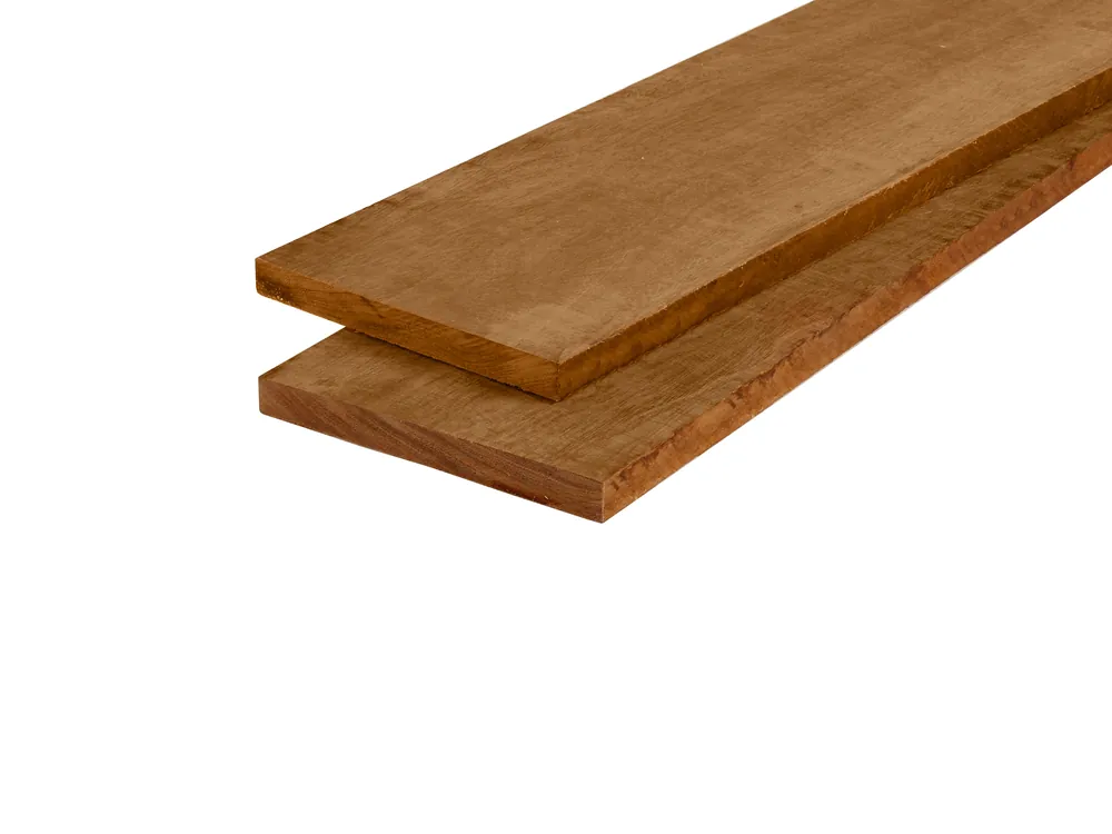 Koopje Hardhout Angelim Vermelho Plank 2 x 20 cm (20 x 200 mm) Fijnbezaagd - Lengte 400 cm