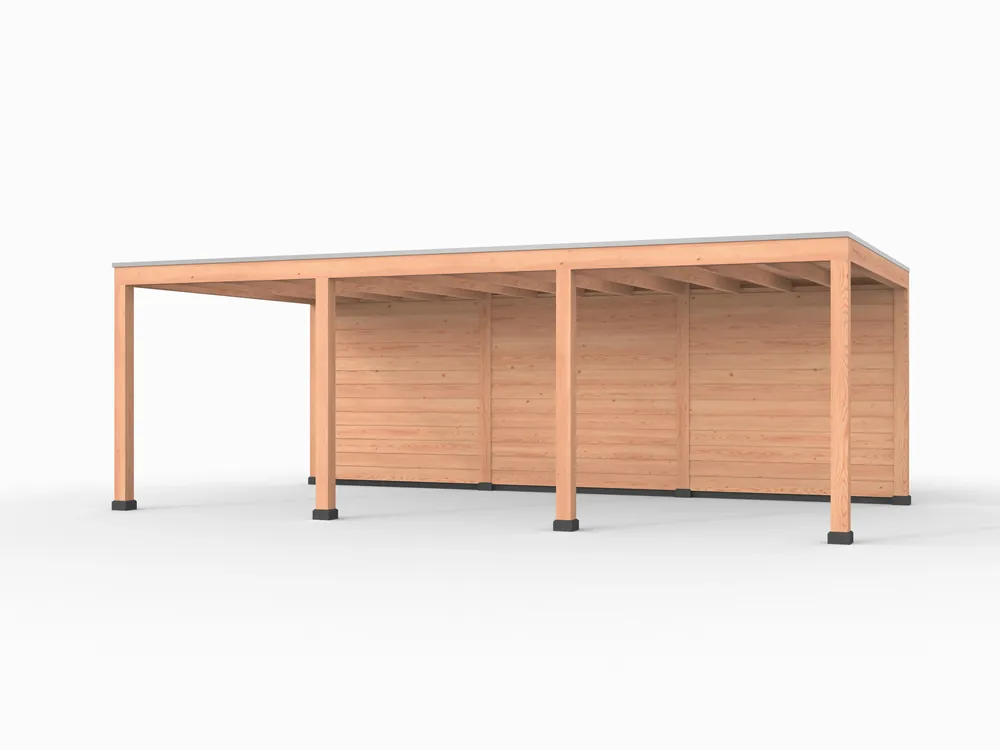 Gratis Retour Douglas overkapping, 750 x 400, met achterwand, Westwood Elegant