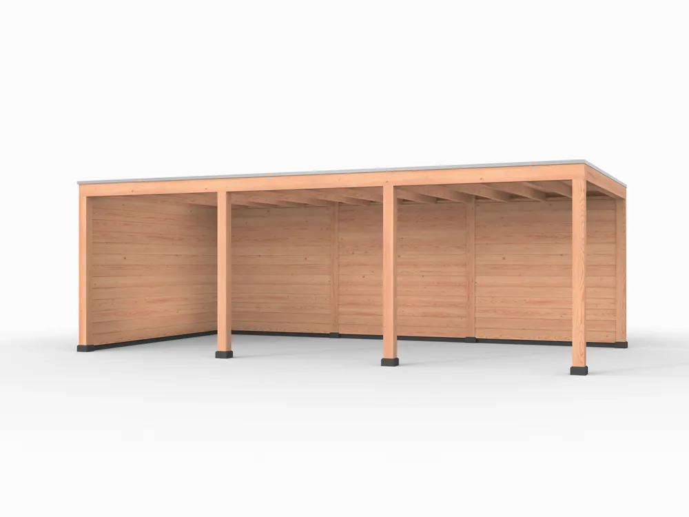 Bestseller Douglas overkapping, 750 x 400, met achterwand en zijwand, Westwood Elegant