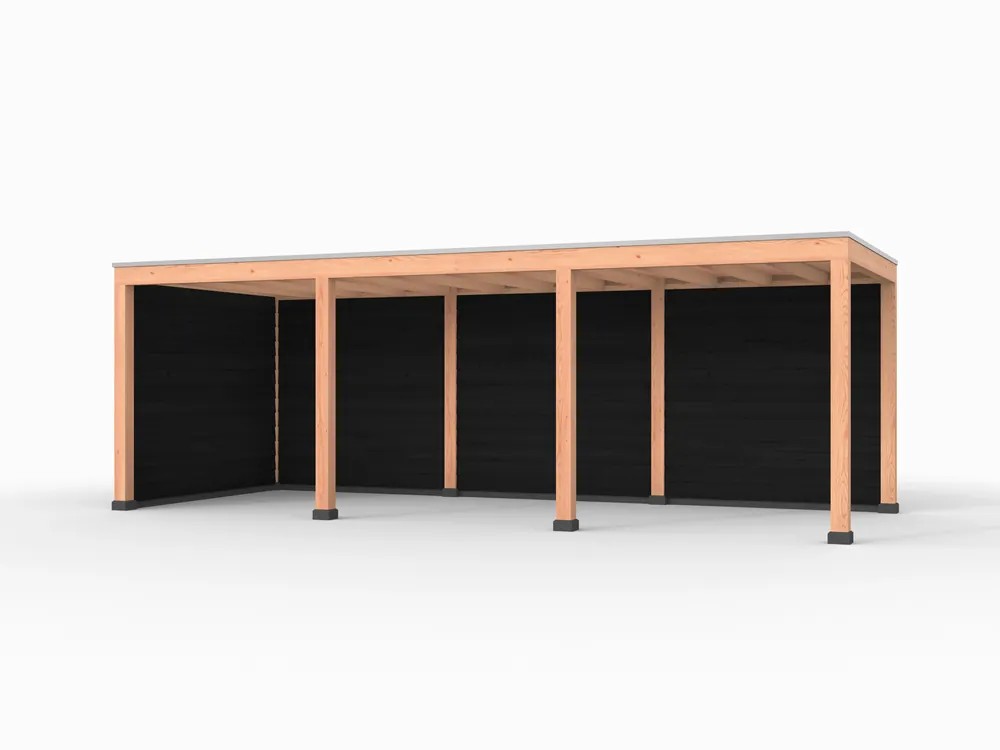 Speciale Aanbieding Douglas overkapping, 750 x 400, met achterwand en twee zijwanden, Westwood Elegant zwart