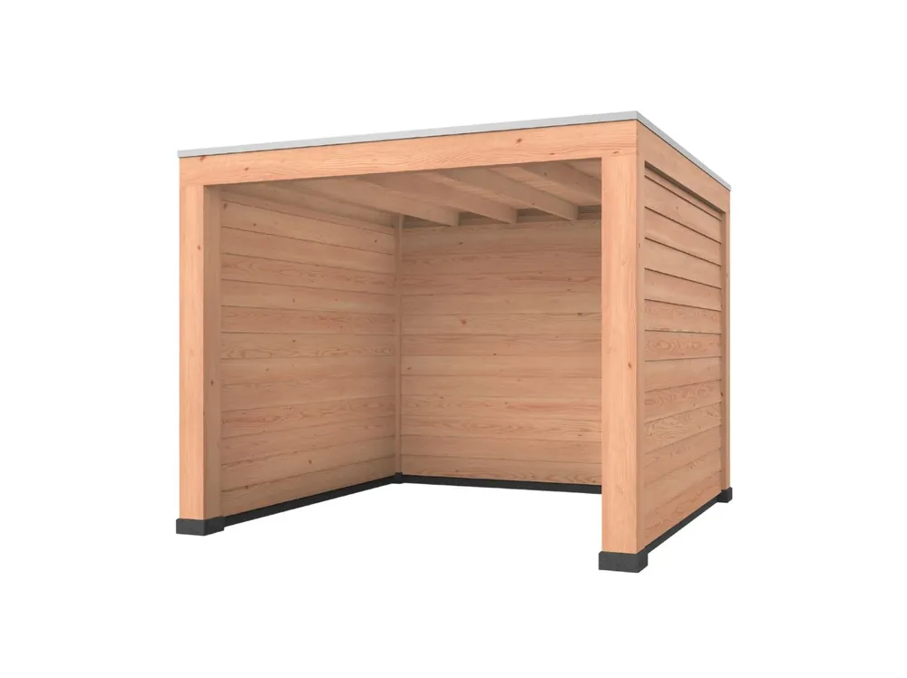 Douglas overkapping, 300 x 300, met achterwand en twee zijwanden, Westwood Robuust Gecertificeerd
