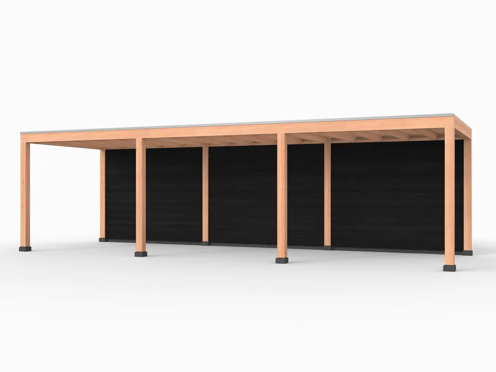 Douglas overkapping, 900 x 300, met achterwand, Westwood Elegant zwart Korting