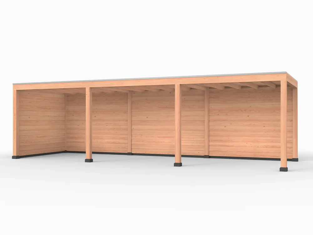 Lage Kosten Douglas overkapping, 900 x 300, met achterwand en zijwand, Westwood Elegant