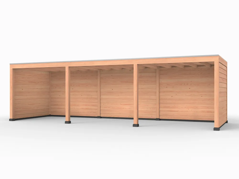 Populair Douglas overkapping, 900 x 300, met achterwand en twee zijwanden, Westwood Elegant