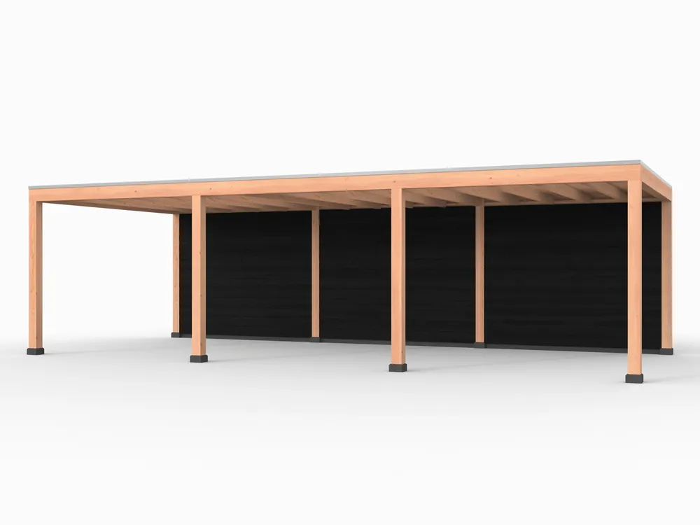 Douglas overkapping, 900 x 400, met achterwand, Westwood Elegant zwart Korting