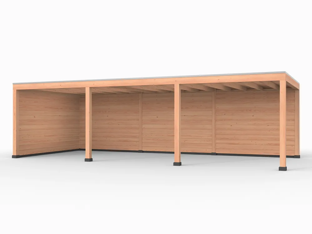 Veilige Betaling Douglas overkapping, 900 x 400, met achterwand en zijwand, Westwood Elegant