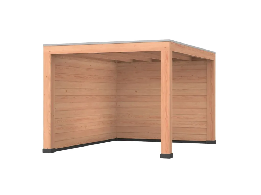 Lage Kosten Douglas overkapping, 300 x 400, met achterwand en zijwand, Westwood Robuust