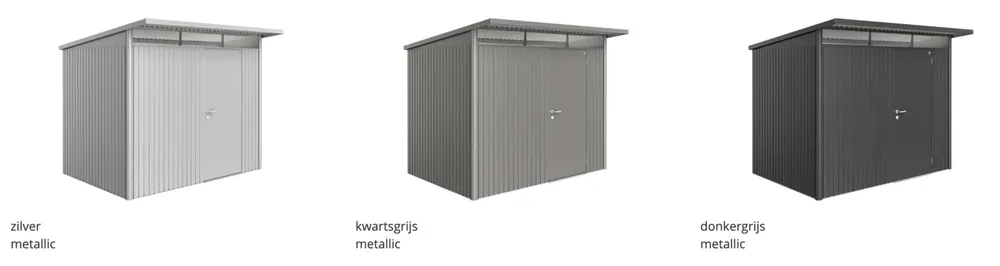 Gecertificeerd Biohort berging avantgarde met enkele deur kwartsgrijs, 180 x 300 x 218 cm, A3