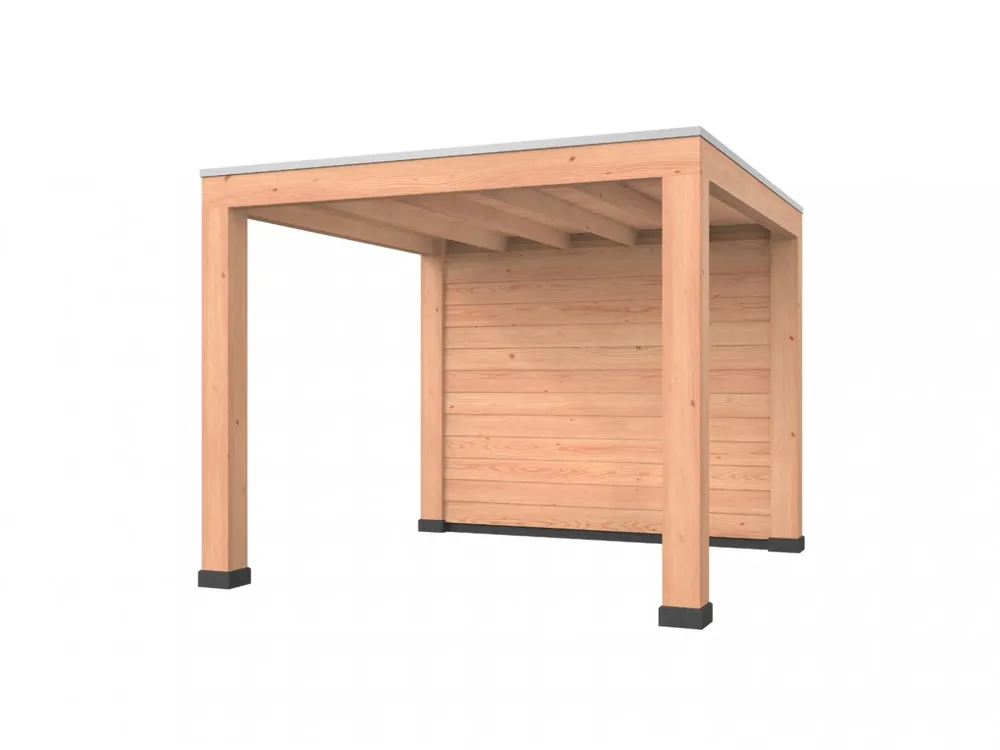 Lage Prijs Douglas overkapping, 300 x 300, met achterwand, Westwood Robuust
