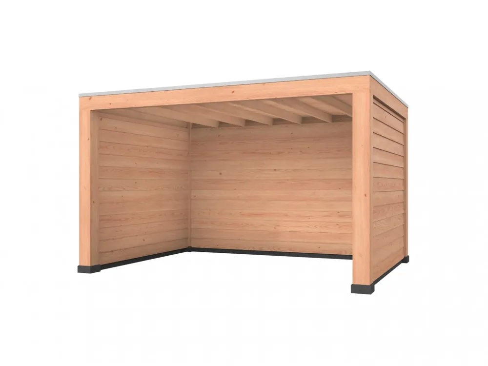 Douglas overkapping, 400 x 300, met achterwand en twee zijwanden, Westwood Robuust Uitverkoop