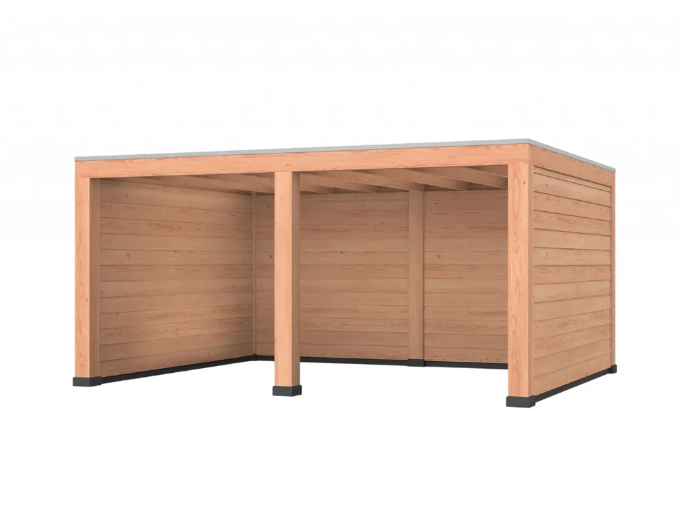 Douglas overkapping, 500 x 400, met achterwand en twee zijwanden, Westwood Robuust Speciale Aanbieding