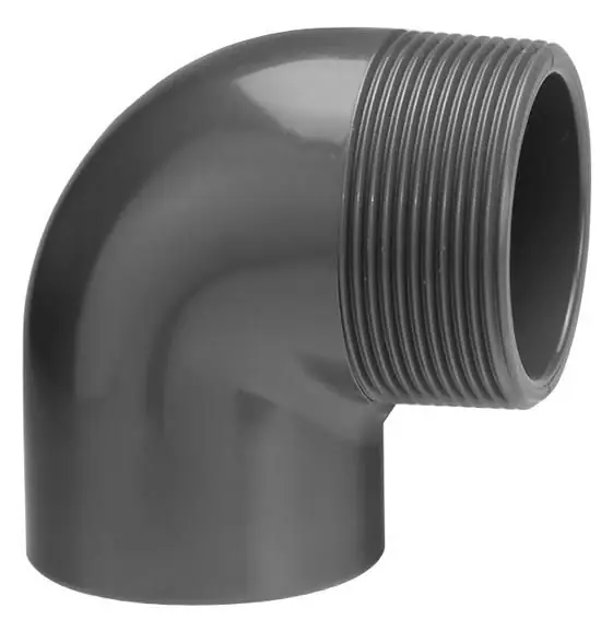 Flitsaanbieding PVC knie Ø 40 x 1 1/2‘‘ 90 graden met buitendraad PN10