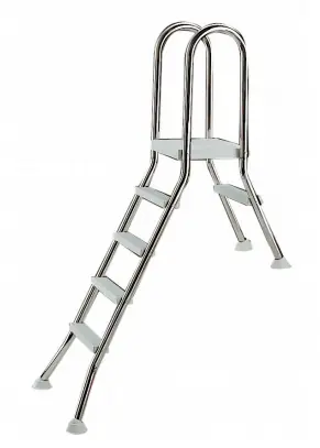Koop Online Zwembadtrap RVS 1 x 3 treden + 1 trede met platform