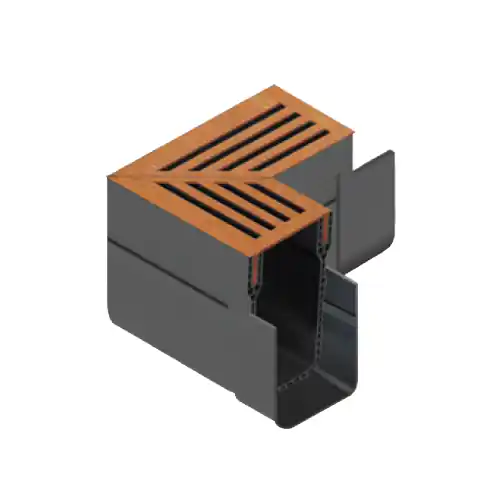 Seizoensaanbieding ACO slimline hoekstuk corten 15,9 x 6 x 10 cm