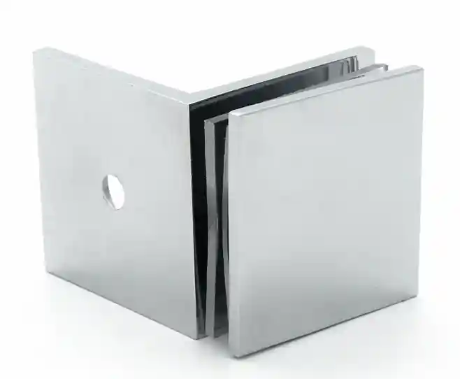 Weekendaanbieding Glasklem Granada wand-glas recht 90° (50x50mm) - RVS