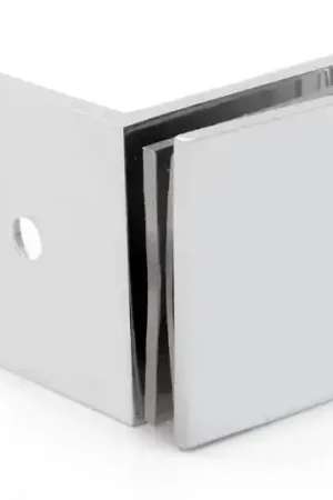 Hoge Kwaliteit Glasklem Granada wand-glas recht 90° (50x50mm) - Chroom