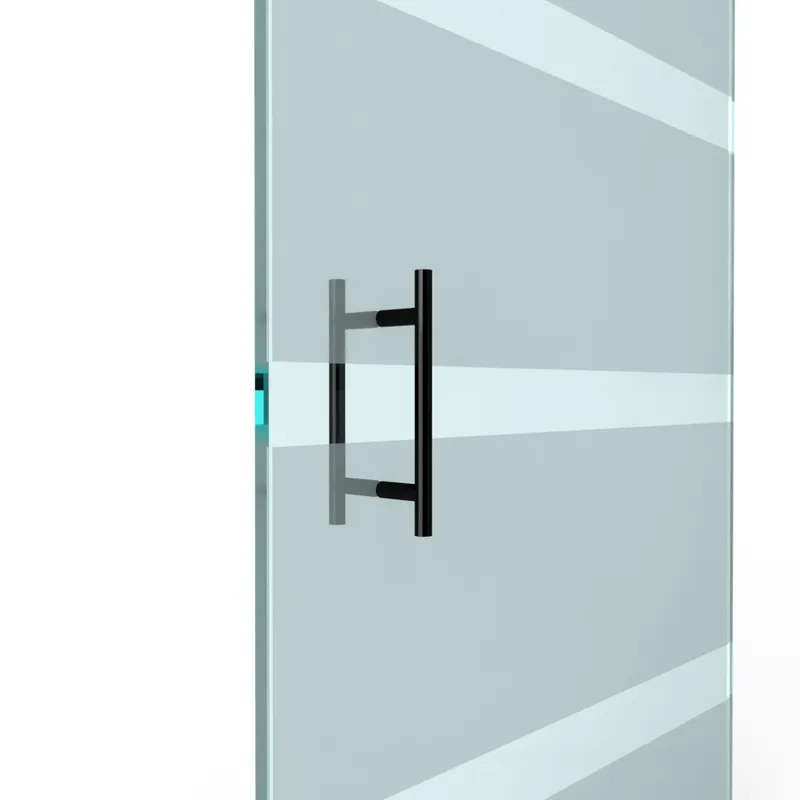 T-greep voor glazen deur ø 19mm - L 300x200mm - Zwart Voordeelprijs