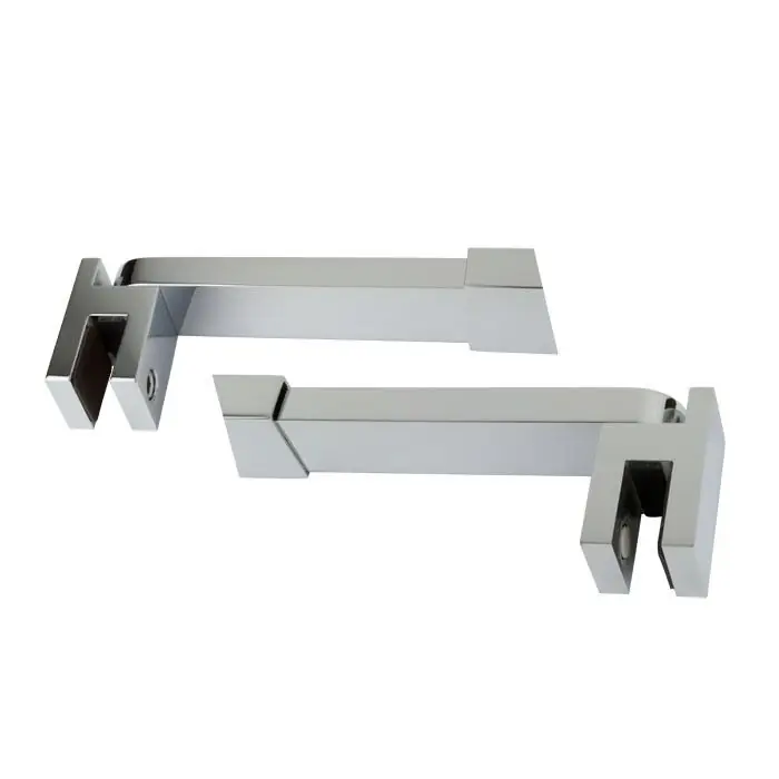 Uitverkoop Stabilisatiestang Flamea rechthoekig glas/wand 90° - RVS