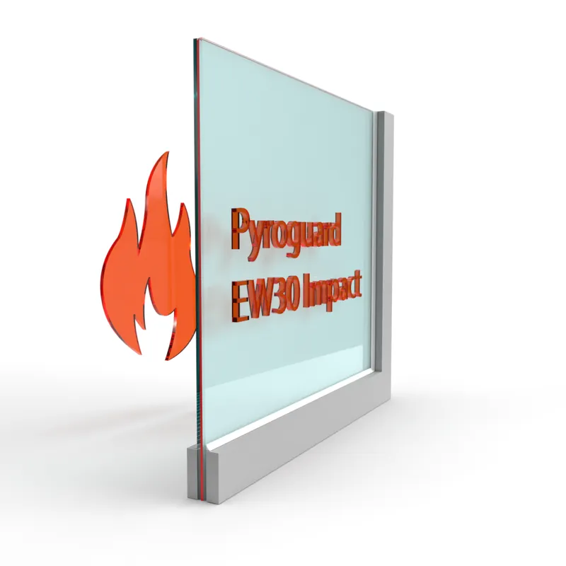 Dagaanbieding Enkel glas Pyroguard Satijn EW30 Impact (stalen constructie)