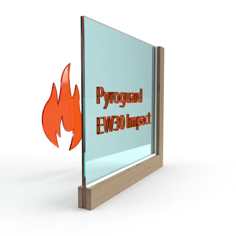 Betaalbaar Enkel glas Pyroguard satijn EW30 Impact (houten constructie)