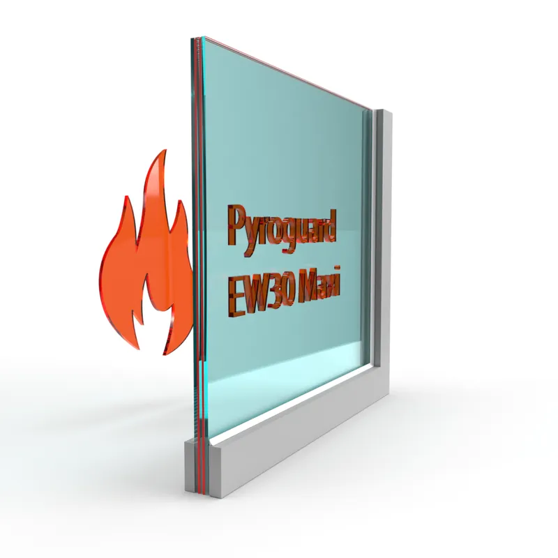 Koop Vandaag Enkel glas Pyroguard EW30 Maxi (stalen constructie)
