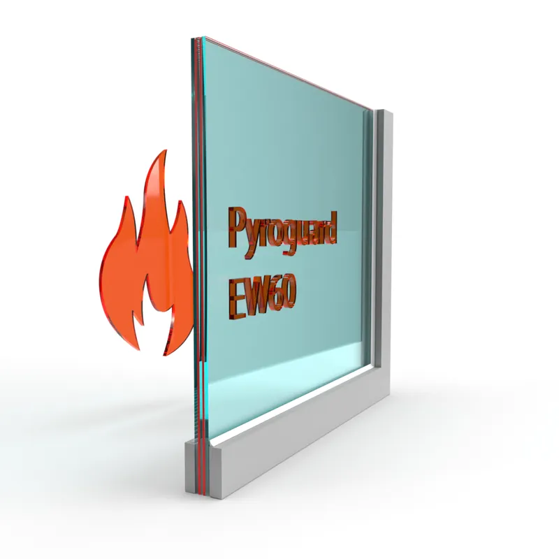 Enkel glas Pyroguard EW60 (stalen constructie) Uitverkoop