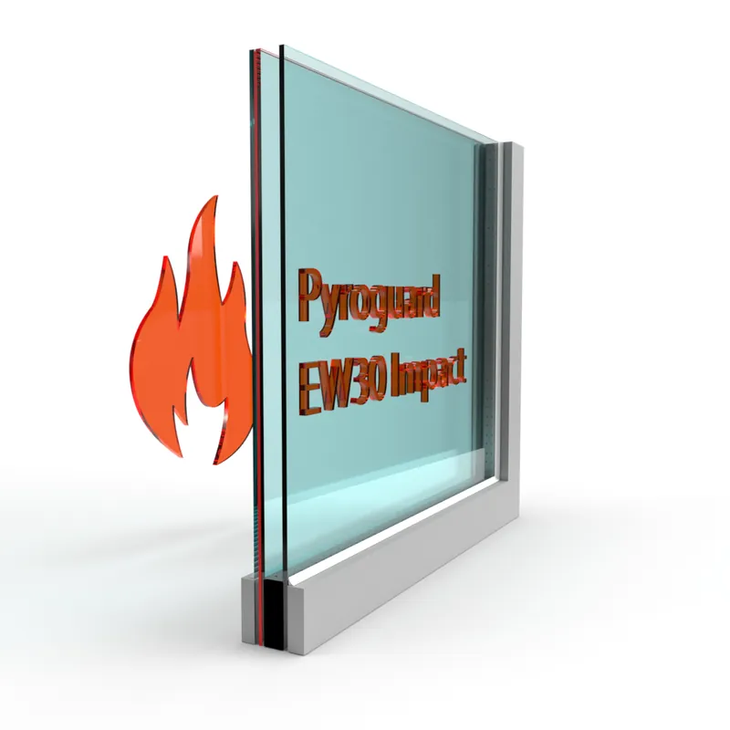 Rechtstreeks Van De Fabrikant Dubbel glas Pyroguard EW30 Impact (stalen constructie)