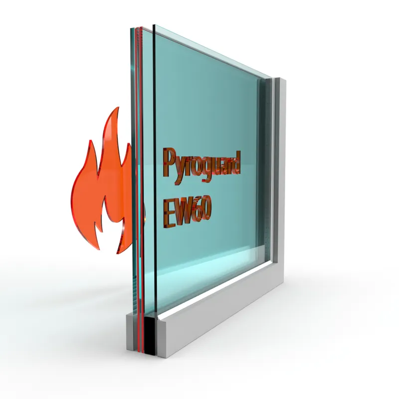 Uitverkoop Dubbel glas Pyroguard EW60 (stalen constructie)