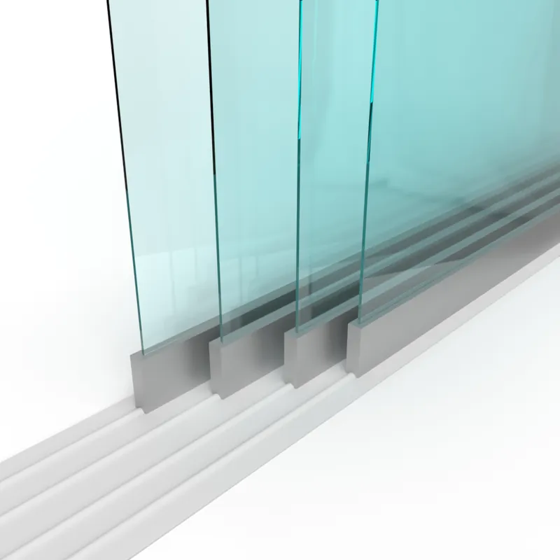 Schuifloket op maat - 4 panelen, 4 sporen - Gehard glas 6 mm Finale Uitverkoop