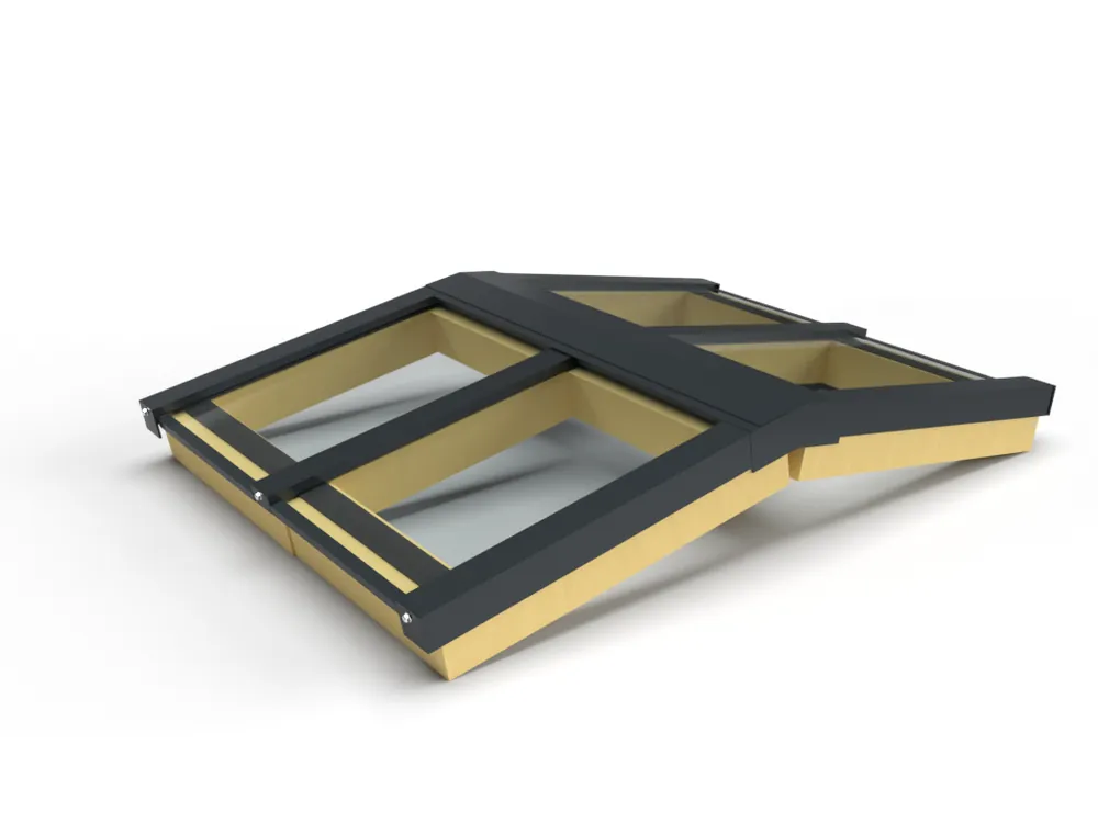 Aanbieding Zelfbouw lichtstraat 4 vak zadeldak 1810x2100mm
