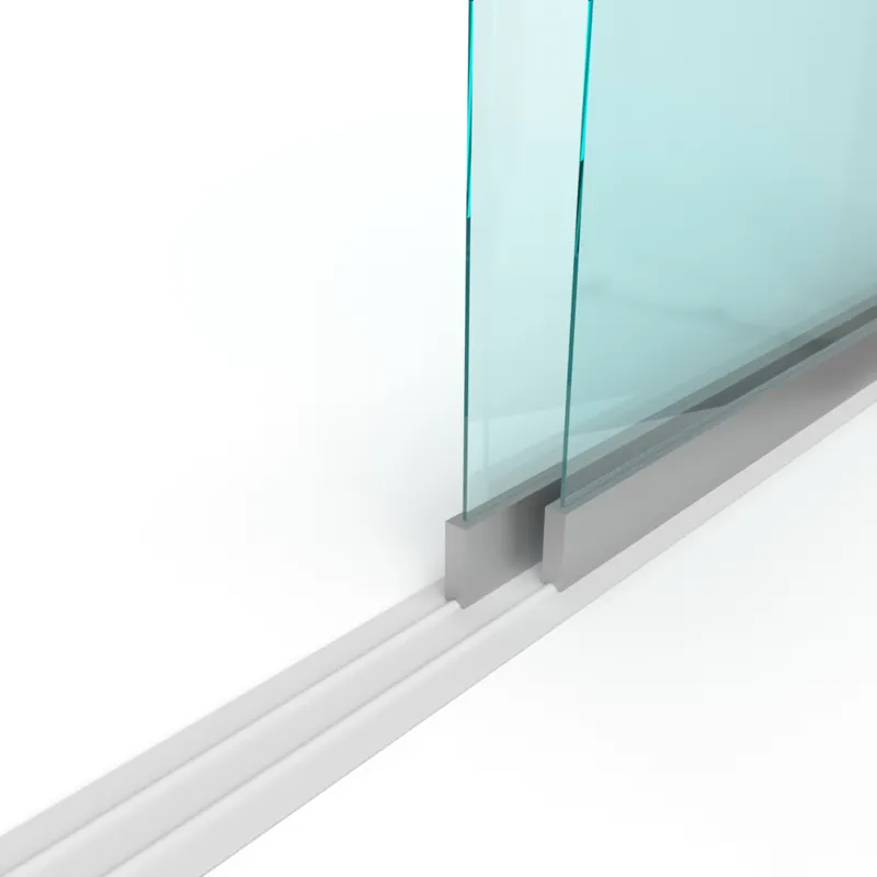 Schuifloket op maat - 2 panelen, 2 sporen - Gehard glas 6 mm Betrouwbaar