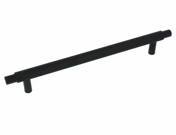 Populair Greep Geribbeld 192 mm mat zwart