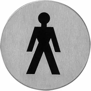 Intersteel Pictogram zelfklevend rond WC heren rvs Snelle Levering