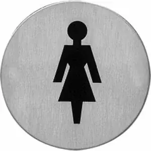 Korting Intersteel Pictogram zelfklevend rond WC dames rvs
