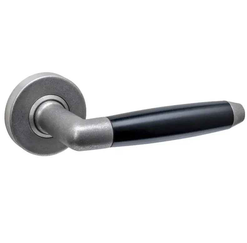 Must-Have Intersteel deurklink Combinatie op rozet verdekt ø53x10mm rvs getrommeld/zwart