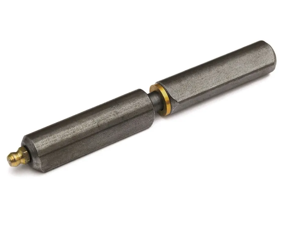 Aanlaspaumelle met smeernippel, stalen pen en messing ring 80×12 mm blank staal Express Levering
