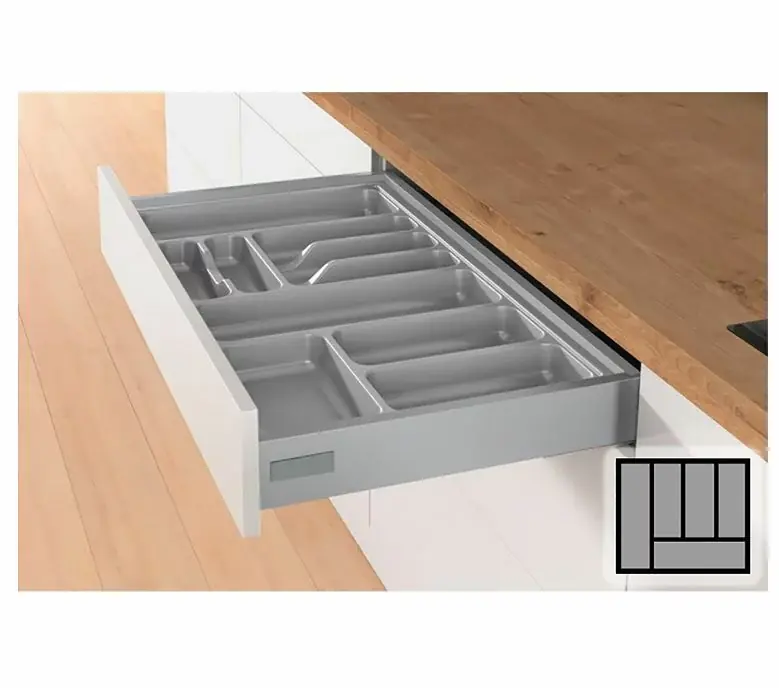 Exclusieve Aanbieding Bestekbak d 370-440mm – b 451-500mm zilverkleurig
