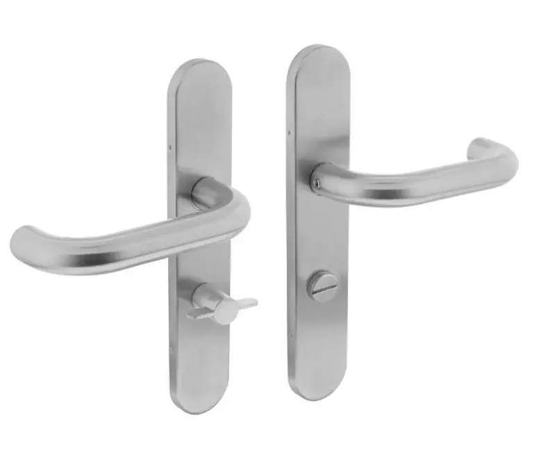 Betrouwbaar Deurklink Rond op verdekt schild ovaal WC63/8 mm rvs