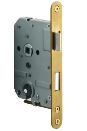 Uitverkoop Cilinder dag en nachtslot PC55 afgerond met PVD mat gouden voorplaat