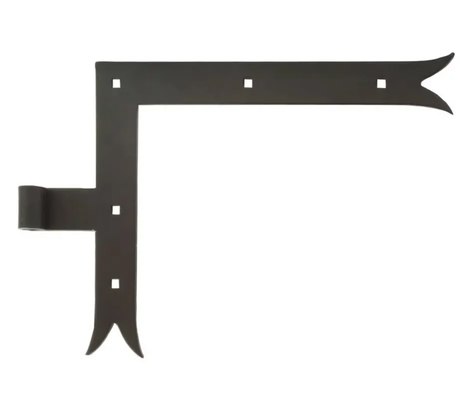 Hoekheng links 30 cm visstaart voor draaipen 14 mm staal zwart Dagaanbieding