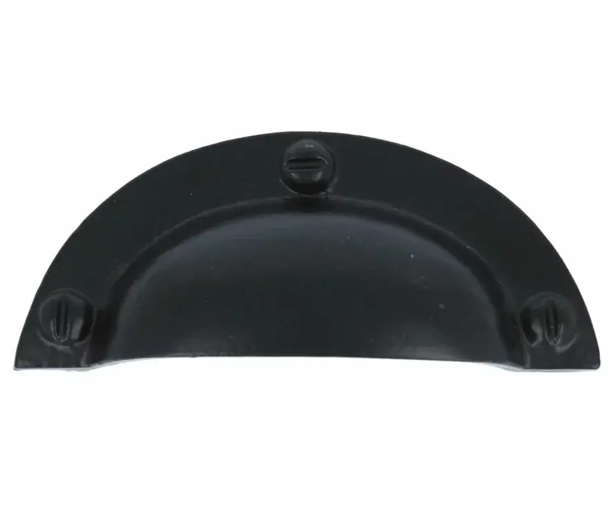 Gecertificeerd Komgreep massief ijzer zwart 98 x 40 mm