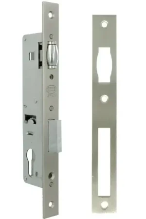 Hoge Kwaliteit Rolslot met sluitplaat PC85 doornmaat 30 mm nikkel