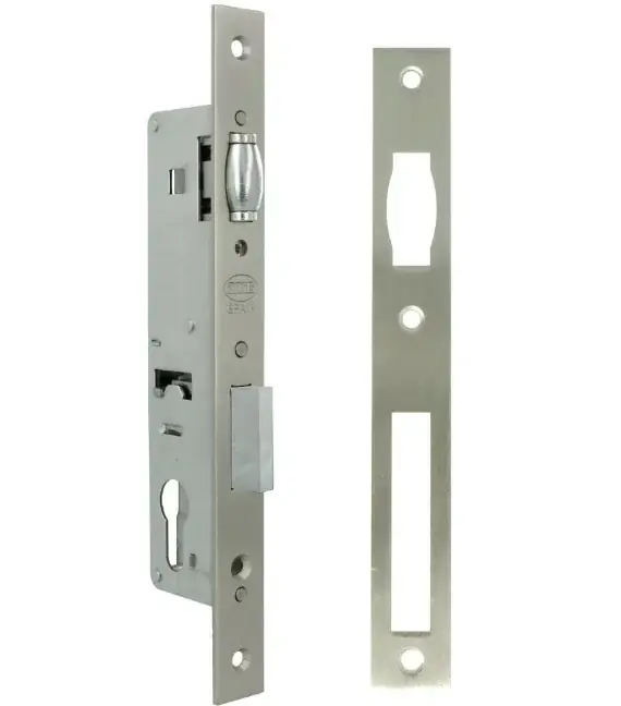 Hoge Kwaliteit Rolslot met sluitplaat PC85 doornmaat 30 mm nikkel